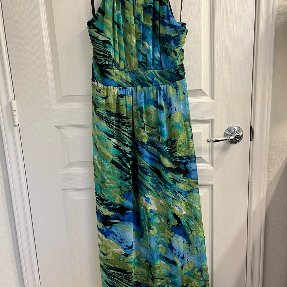 Cynthia Rowley Vibrant Blue and Green Maxi Dress